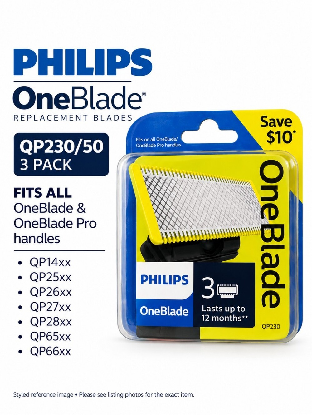 Philips OneBlade Replacement Blades QP230/50 3-Pack